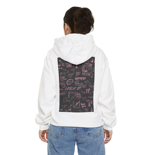 Unisex Garment-Dyed Hoodie with Graffiti Design - Cozy Streetwear for Casual Vibes