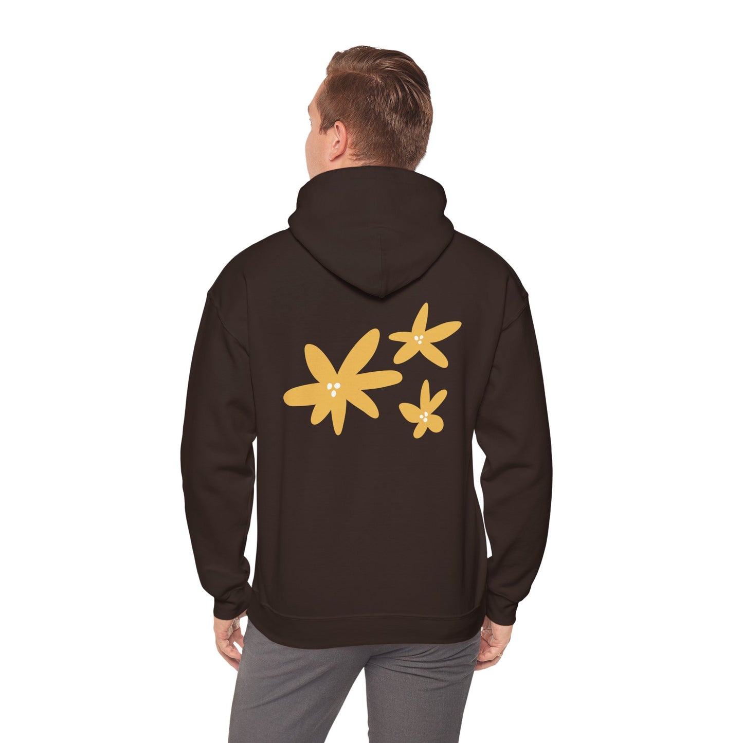 Unisex Heavy Blend™ Floral Hoodie – Cozy Spring Sweatshirt with Yellow Spring Flowers