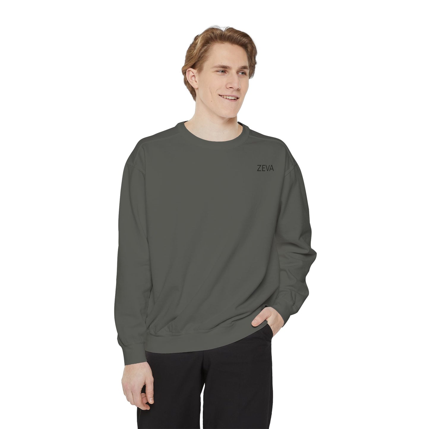 Garment-Dyed Sweatshirt Retro Car Design - Casual Outings & Gifting