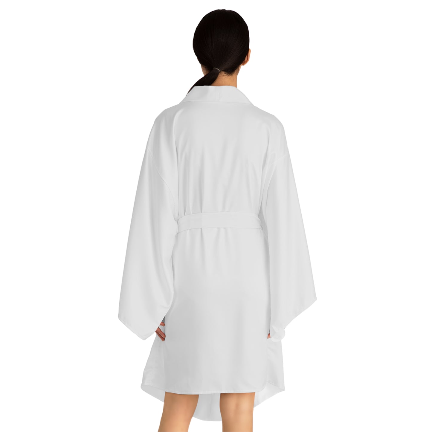 Elegant White Long Sleeve Kimono Robe for Relaxation and Self-Care