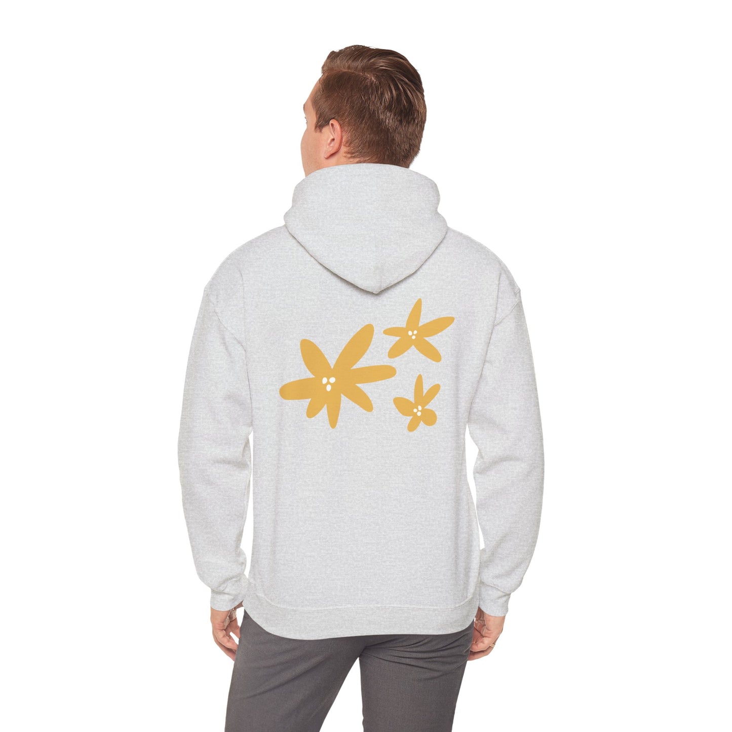 Unisex Heavy Blend™ Floral Hoodie – Cozy Spring Sweatshirt with Yellow Spring Flowers