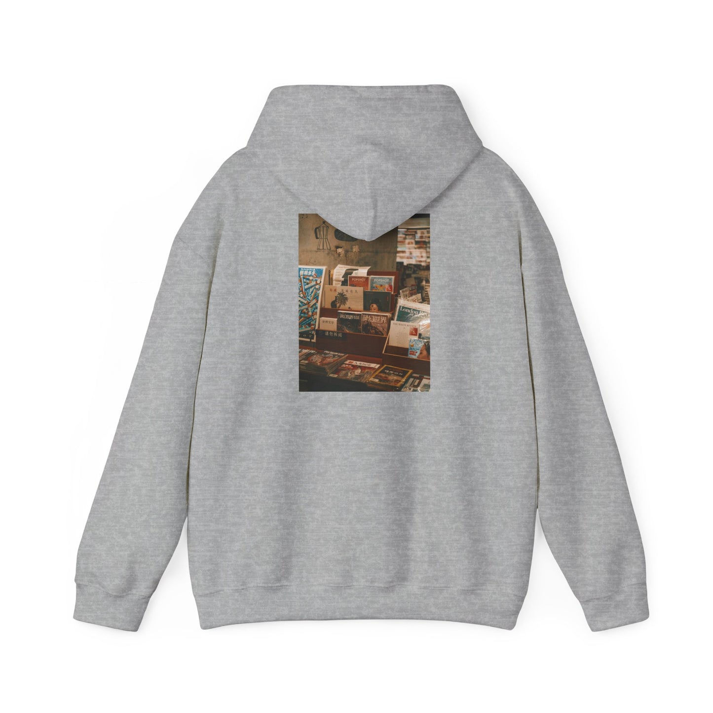 Vintage-Inspired Hooded Sweatshirt with Graphic Design