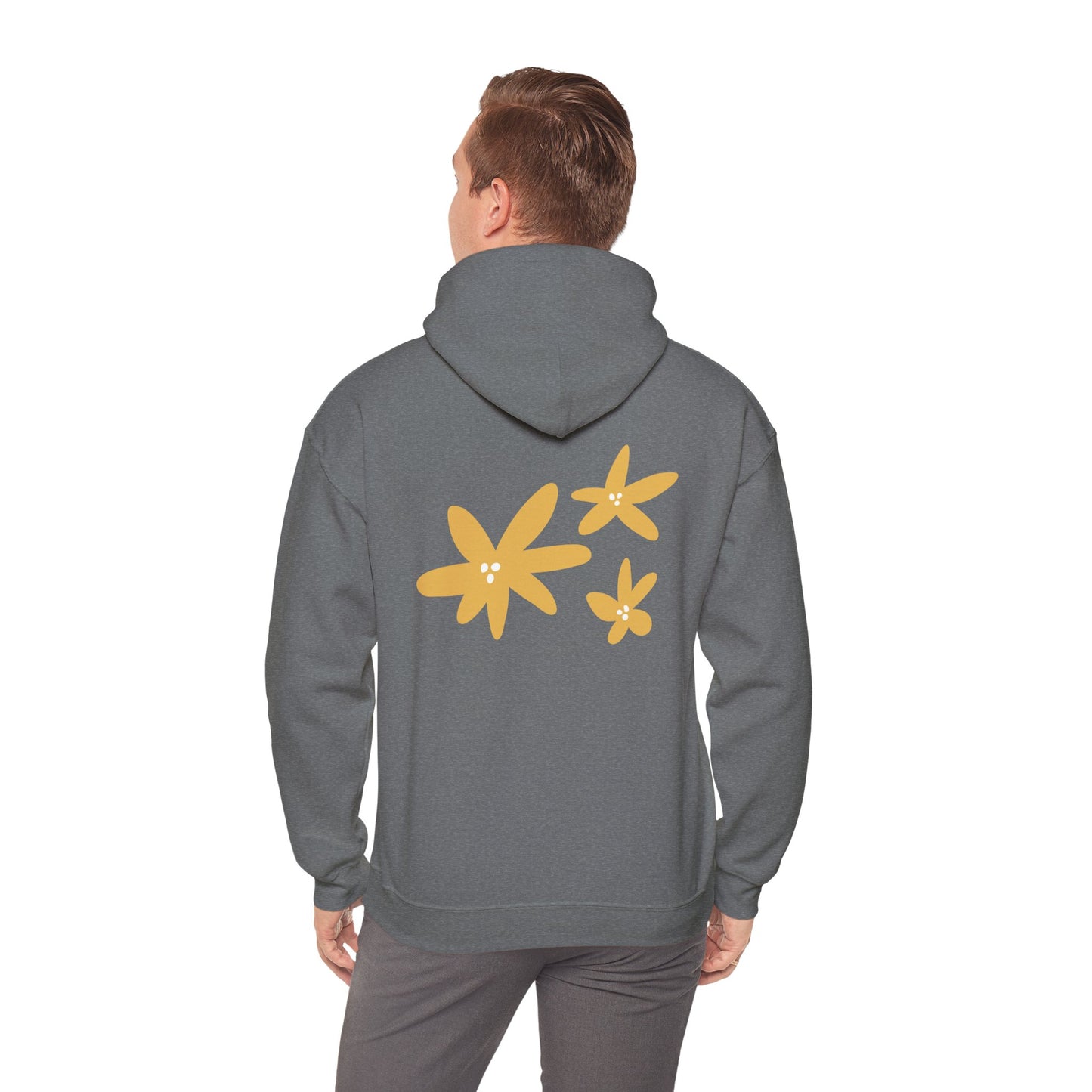 Unisex Heavy Blend™ Floral Hoodie – Cozy Spring Sweatshirt with Yellow Spring Flowers