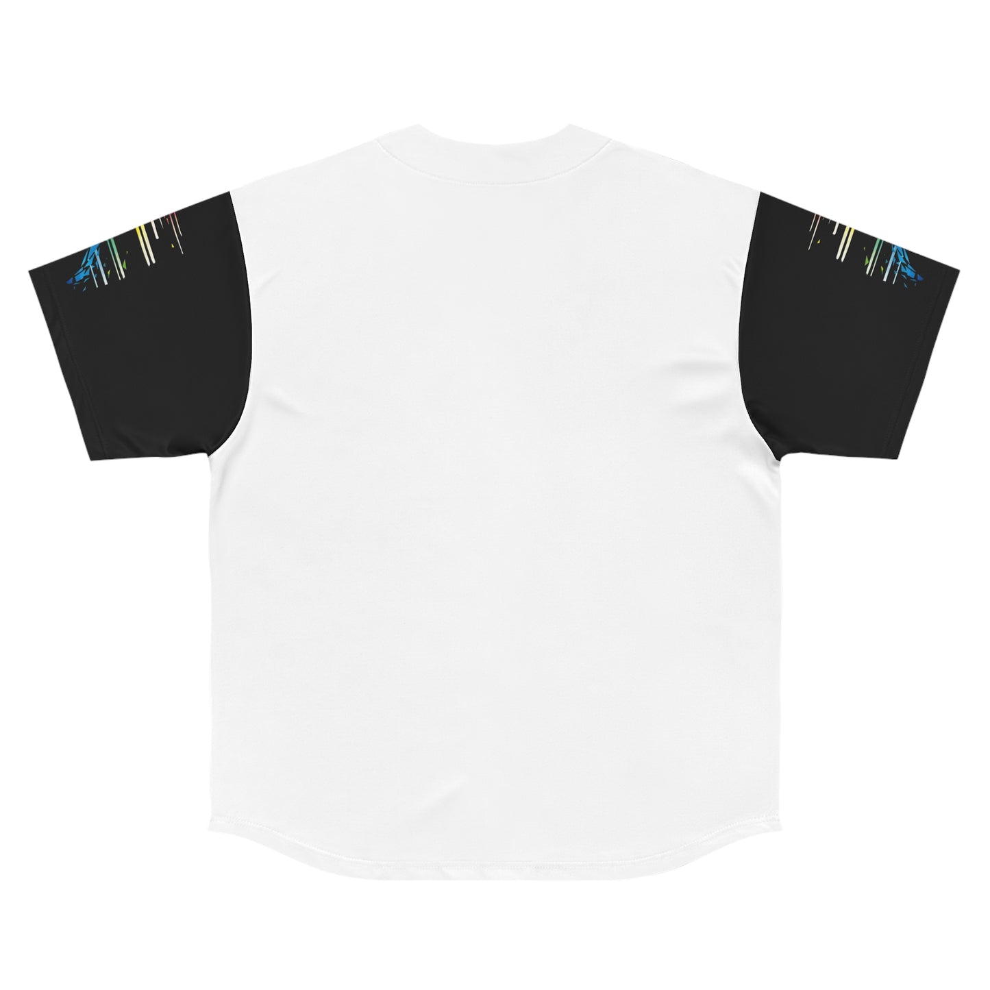 Men's Baseball Jersey with Colorful Graphic Sleeves - Perfect for Sports Enthusiasts