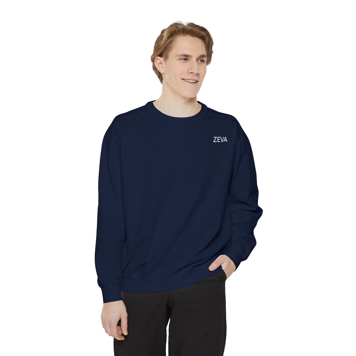 Garment-Dyed Sweatshirt Retro Car Design - Casual Outings & Gifting