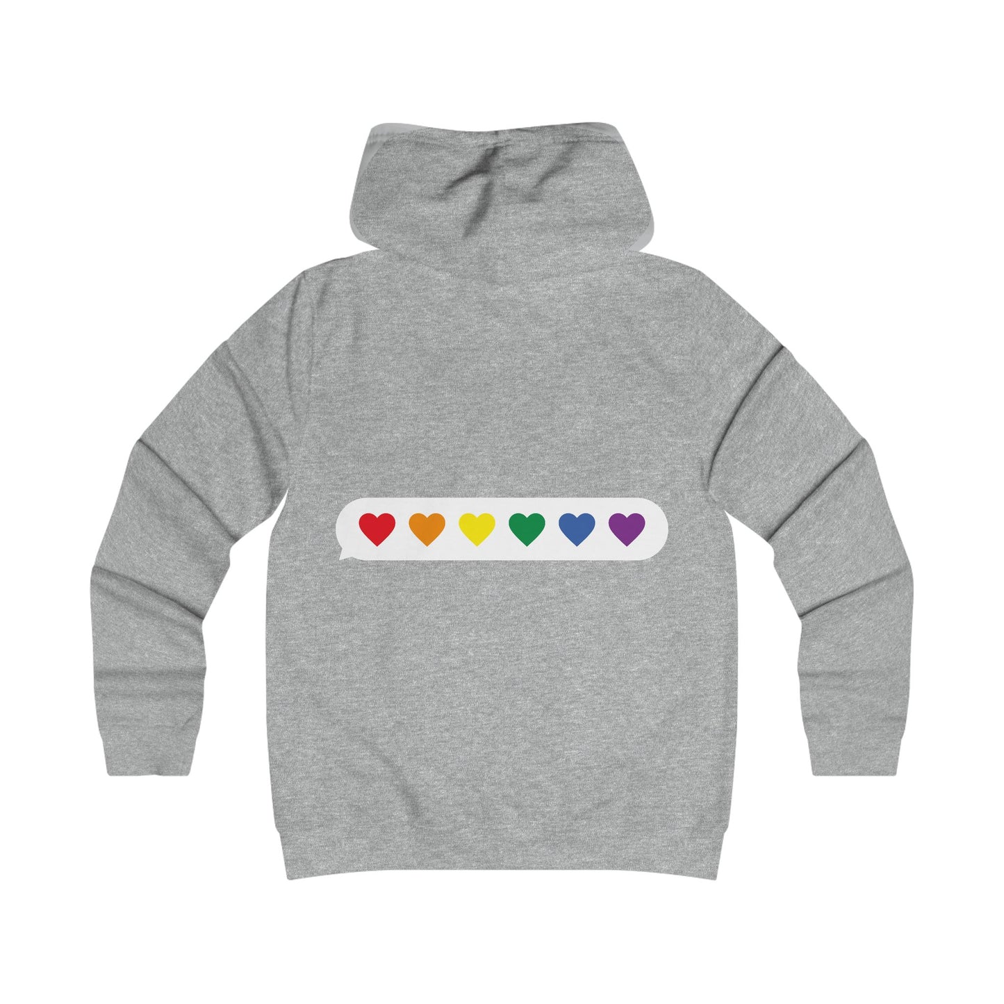 Girlie College Hoodie with Colorful Heart Design - Trendy Apparel for Students and Young Adults