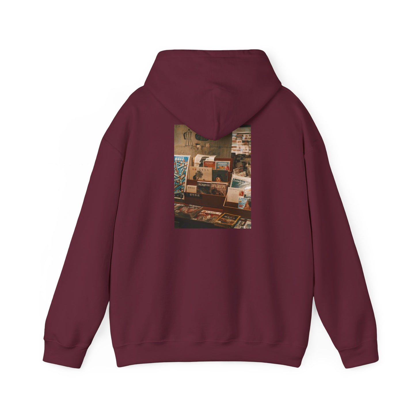 Vintage-Inspired Hooded Sweatshirt with Graphic Design