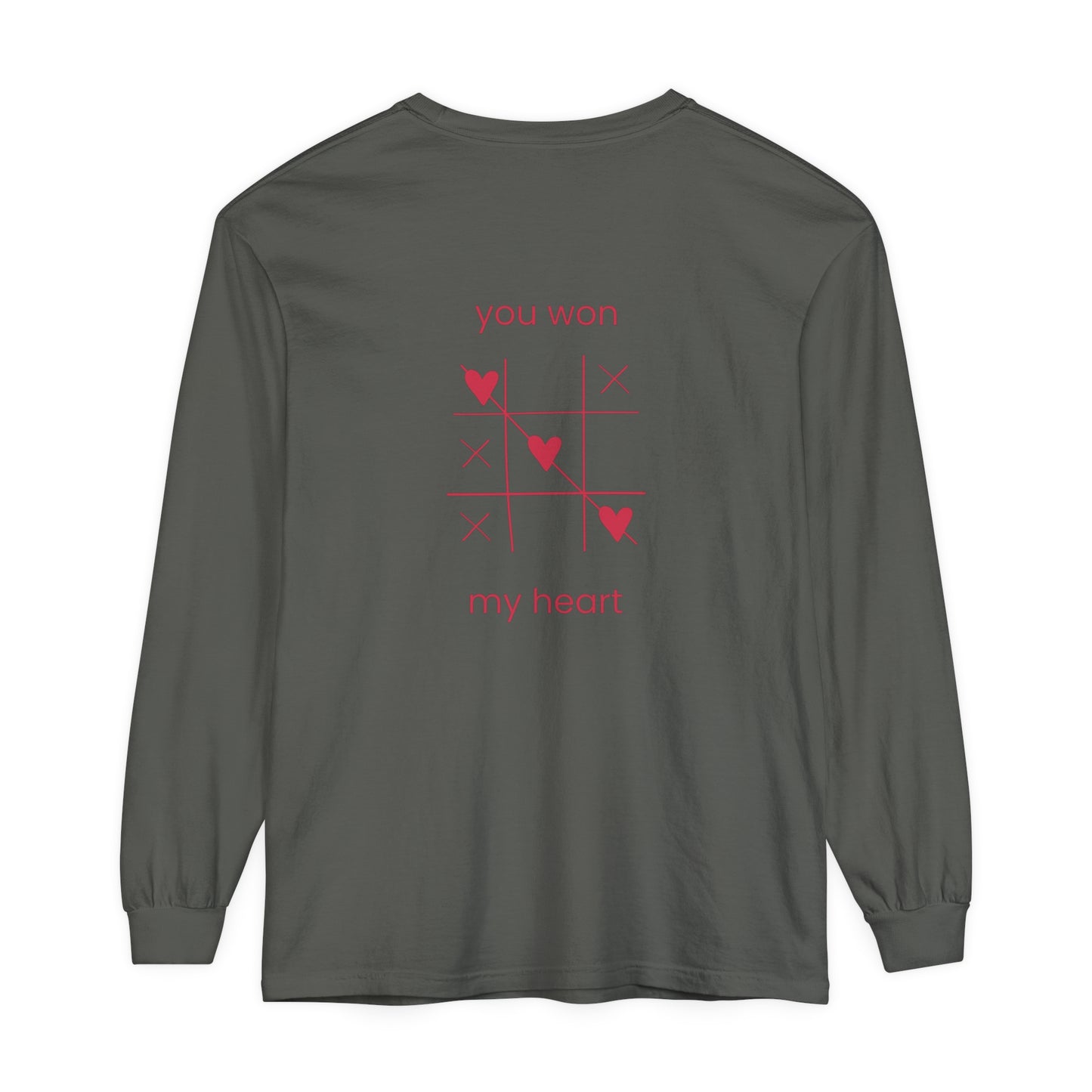 Playful Long Sleeve Tee – 'You Won My Heart'