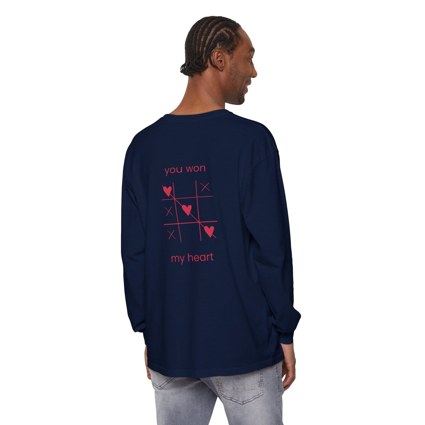 Playful Long Sleeve Tee – 'You Won My Heart'