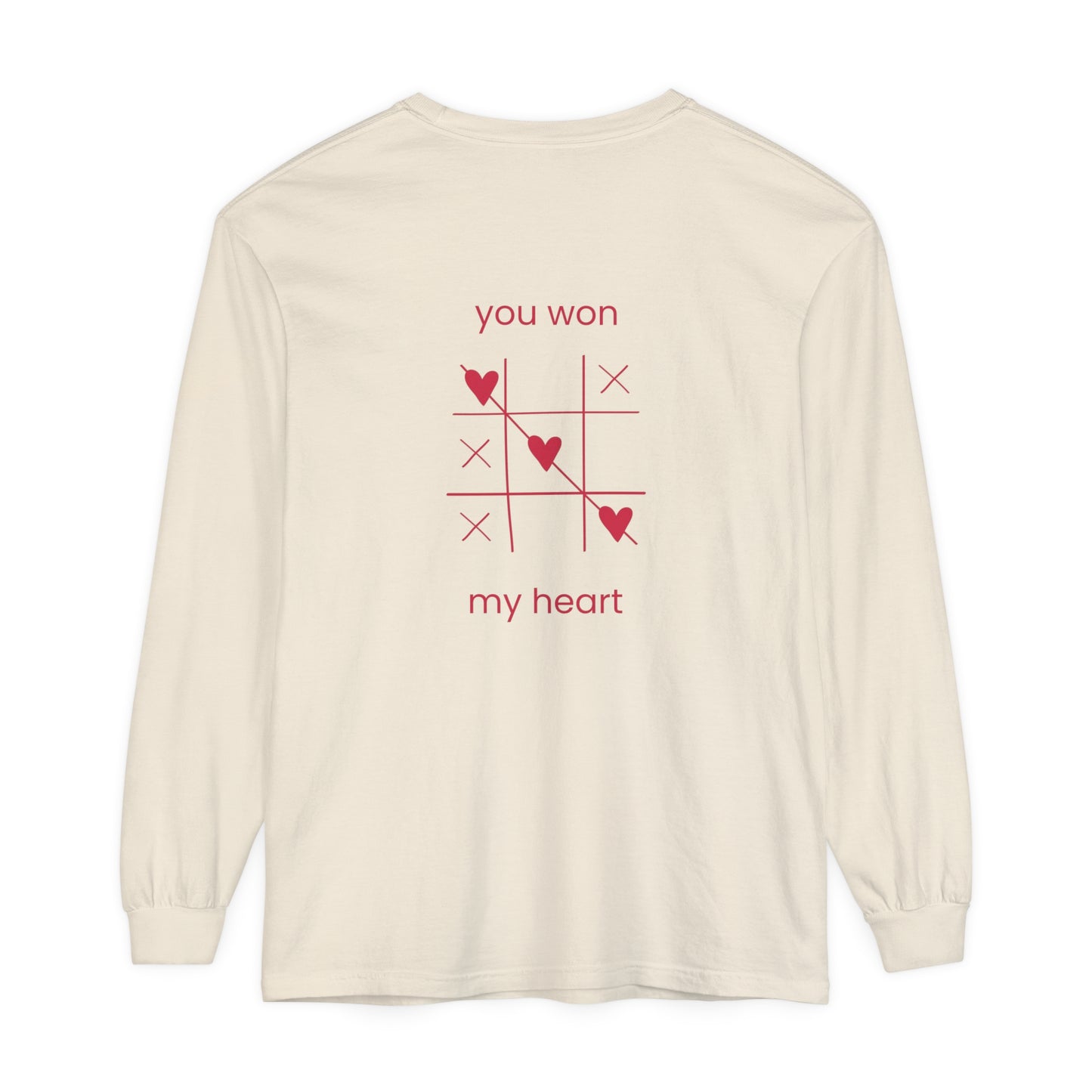 Playful Long Sleeve Tee – 'You Won My Heart'