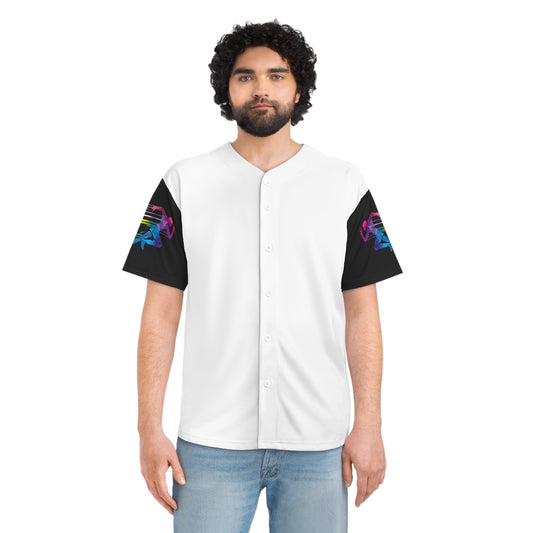 Men's Baseball Jersey with Colorful Graphic Sleeves - Perfect for Sports Enthusiasts