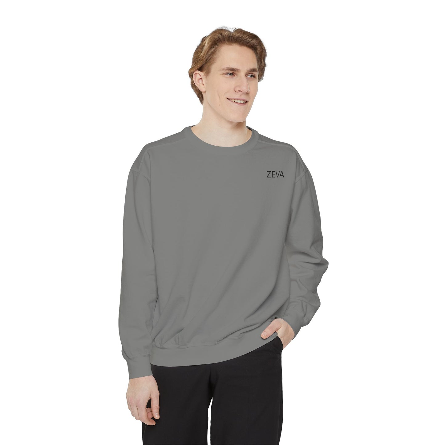 Garment-Dyed Sweatshirt Retro Car Design - Casual Outings & Gifting