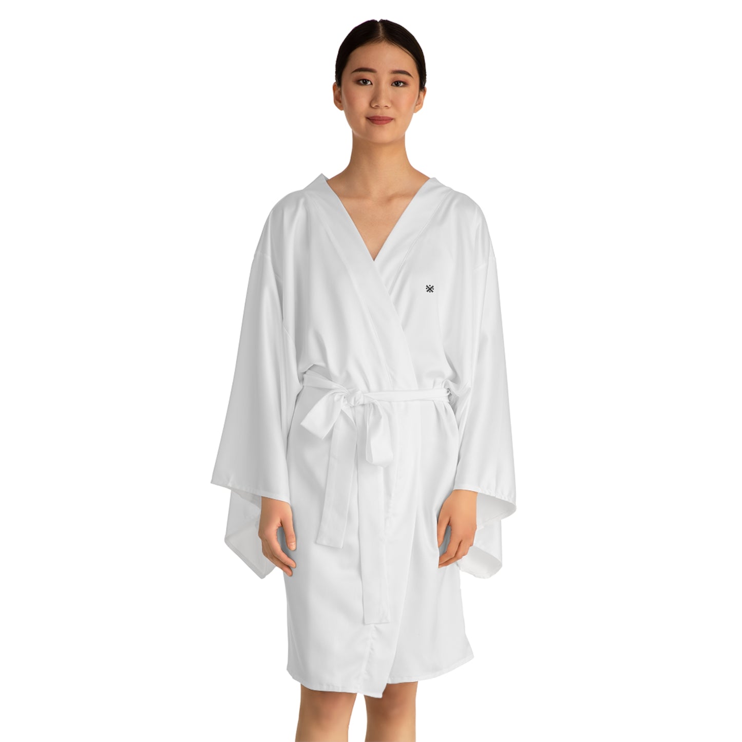 Elegant White Long Sleeve Kimono Robe for Relaxation and Self-Care