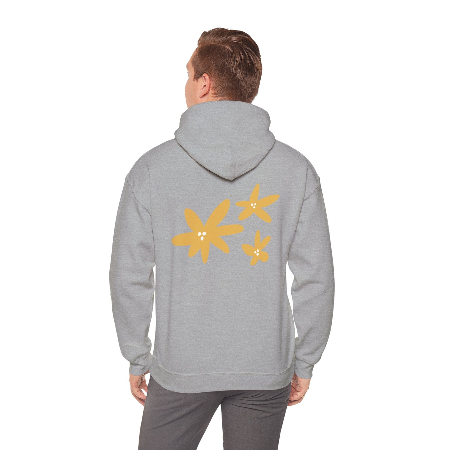 Unisex Heavy Blend™ Floral Hoodie – Cozy Spring Sweatshirt with Yellow Spring Flowers