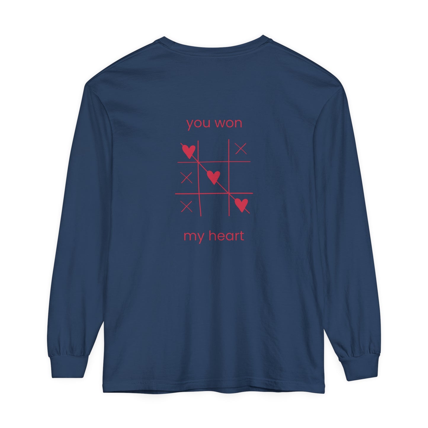 Playful Long Sleeve Tee – 'You Won My Heart'