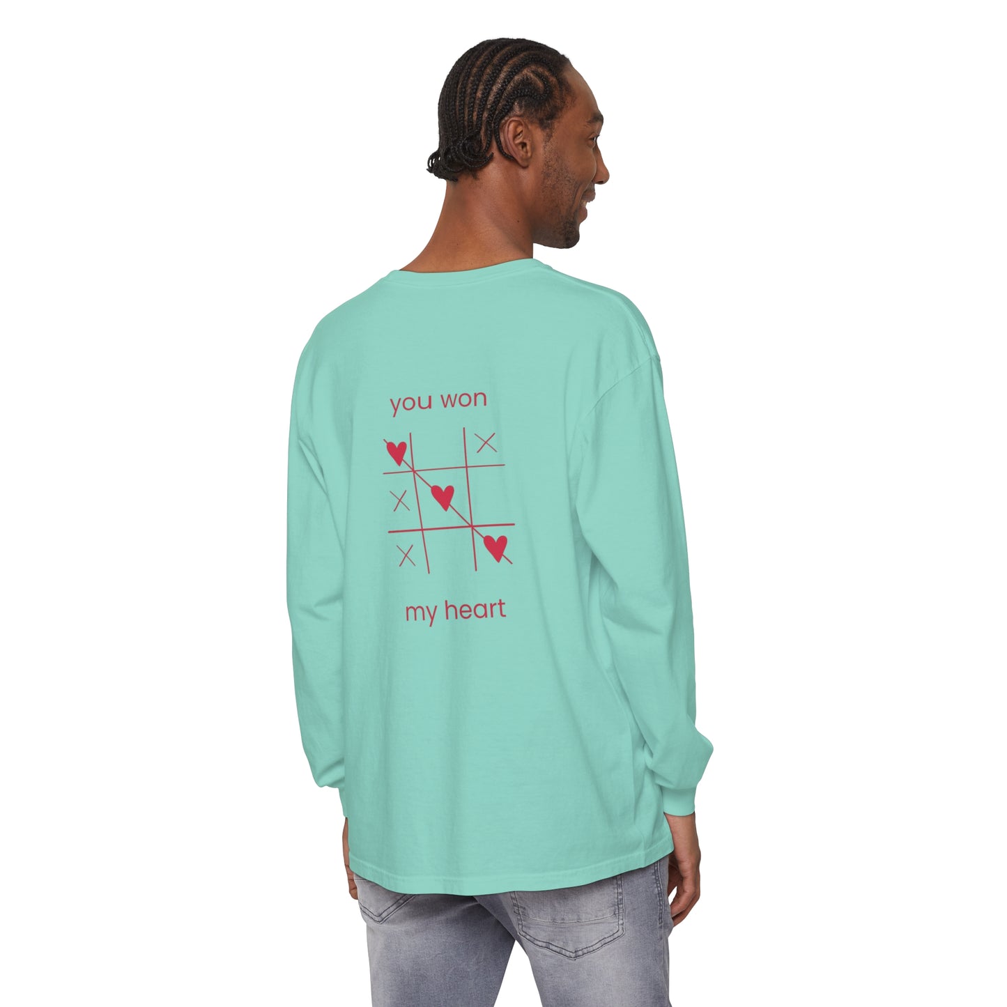 Playful Long Sleeve Tee – 'You Won My Heart'