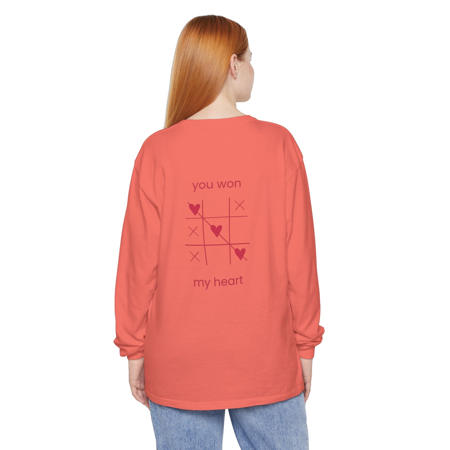 Playful Long Sleeve Tee – 'You Won My Heart'