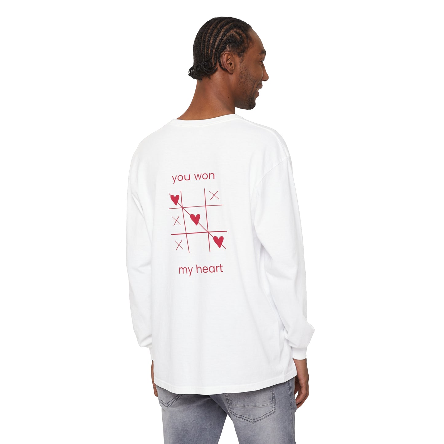 Playful Long Sleeve Tee – 'You Won My Heart'