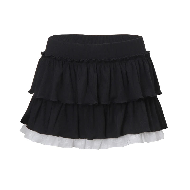 WhereMery Sexy Short Skirt Summer New Y2K Pleated Puzzle Mini Skirt Sweet and Cute Nightclub Party Women's Skirt Fashion Women's