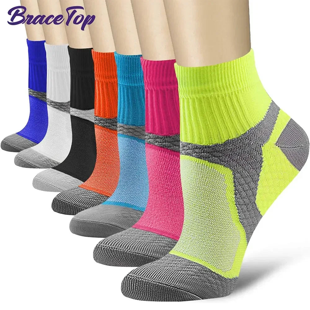 1 Pair Sports Compression Socks for Men and Women Circulation - Arch Ankle Support for Athletic Running Medical Cycling Gym Home