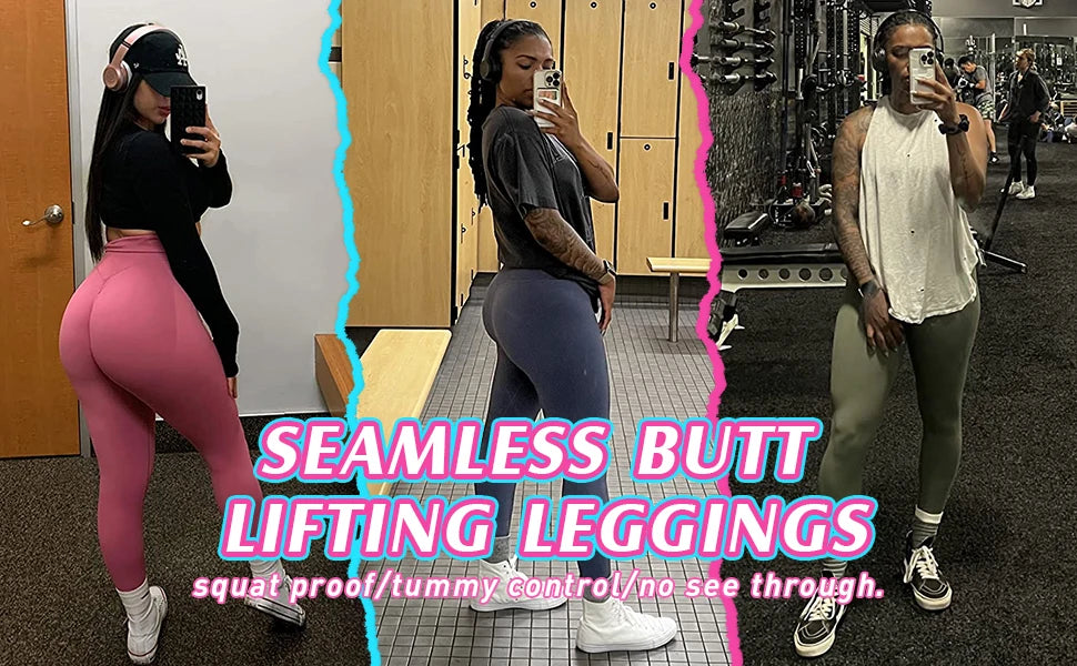 New Seamless Push Up Sport Leggings For Women High Waist Tummy Control Gym Workout Fitness Tights Stretchy Peach Butt Yoga Pants