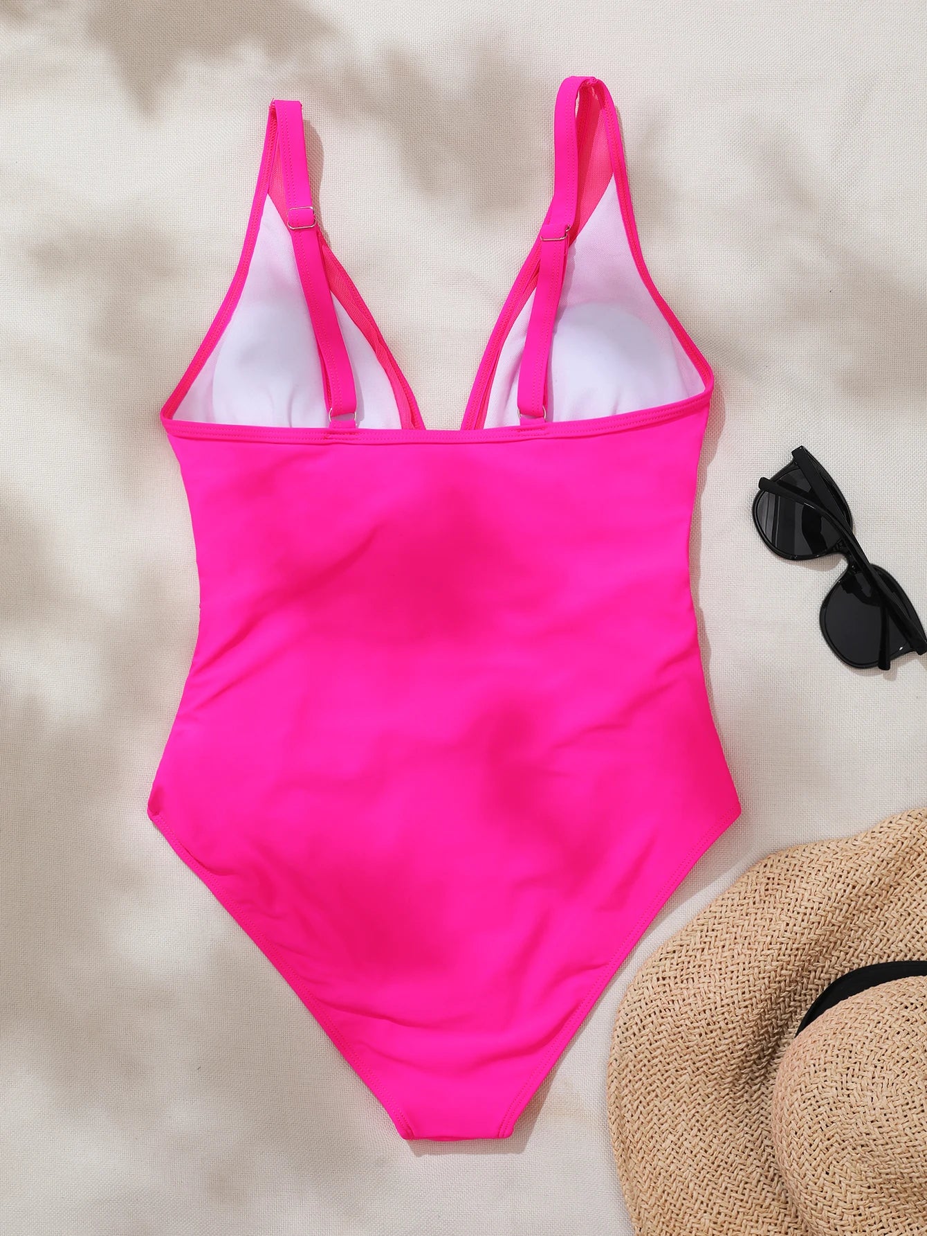 Women's One Piece Swimwear Sexy Mesh Patchwork Swimsuit Adjustable Straps Bikini Set Push Up Beach Suit