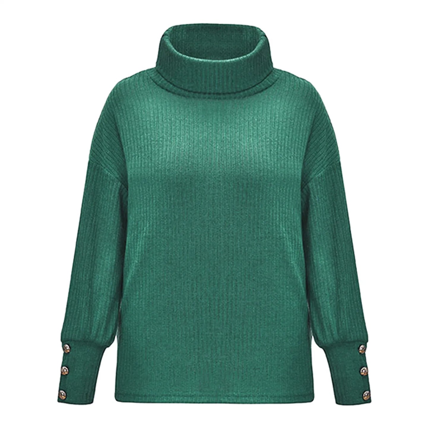 2024 Autumn Winter Women Solid Top Sweater Fashion Turtleneck Long Sleeve Casual Loose Elegant Female Holiday Tops Sweaters New