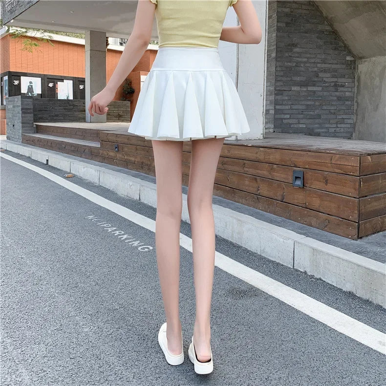 Korean Skirt Shorts Women High Waist Sexy Mini Skirts For Ladies Pleated Kawaii Skirt Female