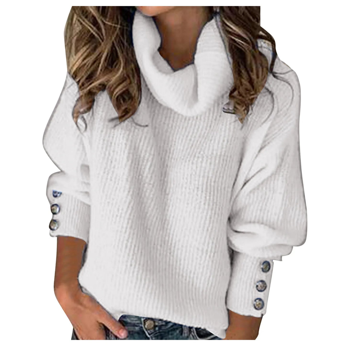 2024 Autumn Winter Women Solid Top Sweater Fashion Turtleneck Long Sleeve Casual Loose Elegant Female Holiday Tops Sweaters New