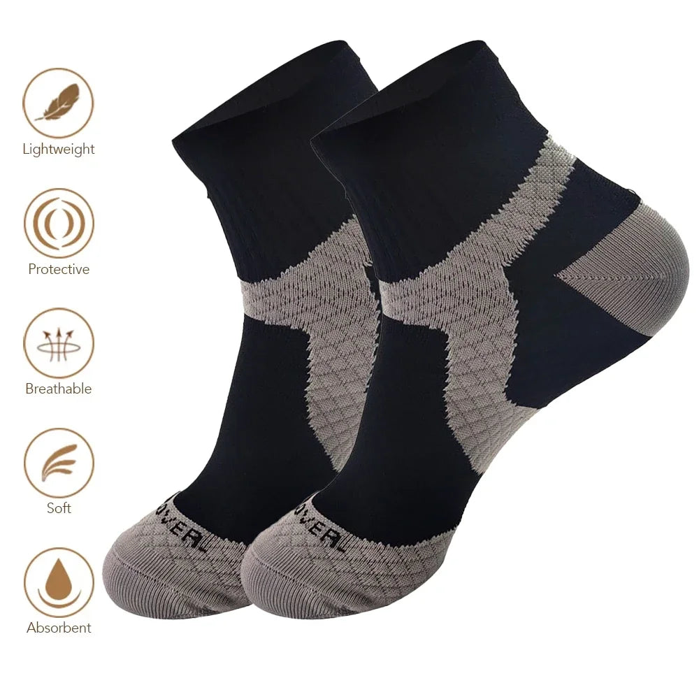 1 Pair Sports Compression Socks for Men and Women Circulation - Arch Ankle Support for Athletic Running Medical Cycling Gym Home